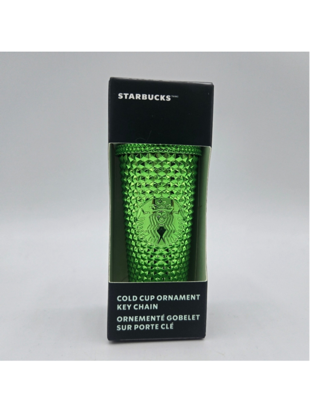 2023 Starbucks Holiday Bling Green Studded Cold Cup Ornament Keychain NEW
